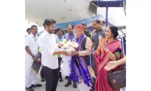 నూతన గవర్నర్ శివ ప్రతాప్ శుక్లాకు ఘన స్వాగతం పలికిన సిఎం