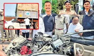 ఆగి ఉన్న లారీని ఢీకొట్టిన కారు: ముగ్గురు ఎస్ఐలు మృతి