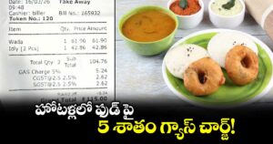 హోటళ్లలో ఫుడ్ పై 5 శాతం గ్యాస్ చార్జ్!