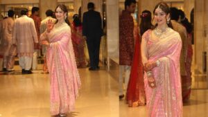 Sara Tendulkar: సోదరుడు అర్జున్ పెళ్లిలో.. గులాబీ చీరలో సారా స్టన్నింగ్ లుక్!