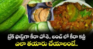 Summer Food:  బ్రేక్ ఫాస్ట్గా కీరా దోశె.. లంచ్ లో కీరా కర్రీ .. ఎలా తయారు చేయాలంటే..