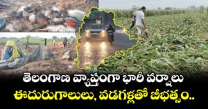తెలంగాణ వ్యాప్తంగా భారీ వర్షాలు.. ఈదురుగాలులు, వడగళ్లతో బీభత్సం..