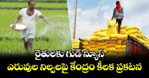రైతులకు గుడ్ న్యూస్: ఎరువుల నిల్వలపై కేంద్రం కీలక ప్రకటన