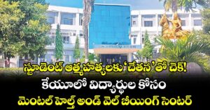 స్టూడెంట్ ఆత్మహత్యలకు‘చేతన’తో చెక్!...కేయూలో విద్యార్థుల కోసం మెంటల్ హెల్త్ అండ్ వెల్ బీయింగ్ సెంటర్