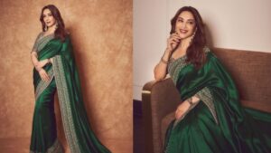 Madhuri Dixit : మాధురి దీక్షిత్ ‘రాచరికపు’ సోయగం.. బాటిల్ గ్రీన్ చీరలో మెరిసిపోతున్న ధక్ ధక్ గర్ల్!