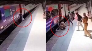 Viral Video: కదులుతున్న రైలు ఎక్కబోయి జారిపడ్డాడు.. చివరకు సడన్‌గా.. షాకింగ్ వీడియో!