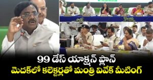 99 డేస్ యాక్షన్ ప్లాన్..మెదక్ లో కలెక్టర్లతో మంత్రి వివేక్ మీటింగ్