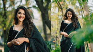 పచ్చని చెట్ల మధ్య సిగ్గుపడుతున్న మెగా బ్యూటీ.. అదిరిపోయిన ఫొటోస్