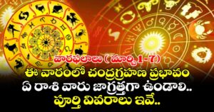 వారఫలాలు(మార్చి1–7):ఈ వారంలో చంద్రగ్రహణ ప్రభావం..ఏ రాశి వారు జాగ్రత్తగా ఉండాలి..పూర్తి వివరాలు ఇవే .