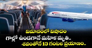 విమానంలో విషాదం: గాల్లో ఉండగానే మహిళ మృతి.. శవంతోనే 13 గంటల ప్రయాణం..