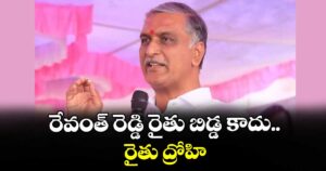 రేవంత్ రెడ్డి రైతు బిడ్డ కాదు.. రైతు ద్రోహి : మాజీ మంత్రి హరీశ్ రావు