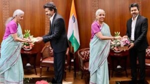 CM Vijay: కేంద్రమంత్రి నిర్మలా సీతారామన్‌తో విజయ్ భేటీ.. తమిళనాడు అంశాలపై చర్చ