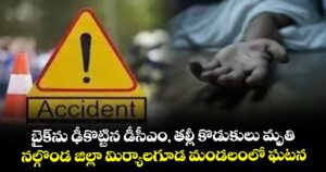 బైక్‌‌‌‌‌‌‌‌ను ఢీకొట్టిన డీసీఎం, తల్లీ కొడుకులు మృతి.. నల్గొండ జిల్లా మిర్యాలగూడ మండలంలో ఘటన