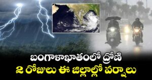 Weather News : బంగాళాఖాతంలో ద్రోణి.. 2 రోజులు ఈ జిల్లాల్లో వర్షాలు