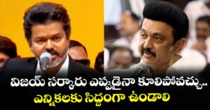 విజయ్ సర్కారు ఎప్పుడైనా కూలిపోవచ్చు..ఎన్నికలకు సిద్దంగా ఉండాలి: స్టాలిన్