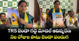 TRS జెండా గద్దె మోడల్ ఆవిష్కరణ.. నెల రోజుల పాటు జెండా పండుగ