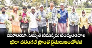 యూరియా,  విద్యుత్ సమస్యలు పరిష్కరించాలి..ఖిలా వరంగల్ ప్రాంత రైతులుఆందోళన 