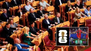 పార్లమెంట్‌కూ చేరిన FIFA World Cup జోష్.. వైకింగ్ పడవ ప్రయాణాన్ని అనుకరించిన ఎంపీలు.! వీడియో వైరల్..