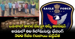 ఒడిశాలోఈగల్ టీం హై రిస్క్ ఆపరేషన్..అడవిలో 80 కిలోమీటర్లు ఛేజింగ్..500 కేజీల గంజాయి పట్టివేత