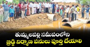 తుమ్మలపల్లి సమీపంలోని బ్రిడ్జి నిర్మాణ పనులు పూర్తి చేయాలి