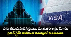 వీసా గడువు పొడిగిస్తామనిరూ.9.60 లక్షల మోసం.. సైబర్ క్రైమ్ పోలీసుల అదుపులో నిందితులు