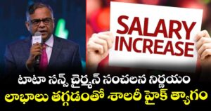 టాటా సన్స్ చైర్మన్ సంచలన నిర్ణయం: లాభాలు తగ్గడంతో శాలరీ హైక్ త్యాగం