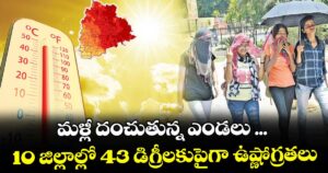 మళ్లీ దంచుతున్న ఎండలు ...10 జిల్లాల్లో 43 డిగ్రీలకుపైగా ఉష్ణోగ్రతలు