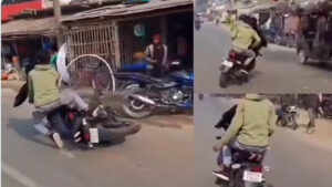 Viral Video: రోడ్డుపై స్టంట్లు చేస్తూ రెచ్చిపోయిన యువకులు.. నెక్ట్స్ సీన్ చూస్తే నవ్వు ఆపుకోలేరు!