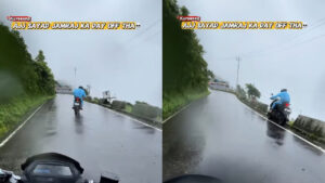 Viral Video: యముడి నుంచి ఫోన్.. కనెక్ట్ కాకపోవడంతో బతికిపోయిన బైకర్.. వీడియో చూస్తే..