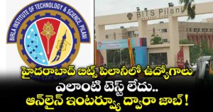 హైదరాబాద్ బిట్స్ పిలానీలో  ఉద్యోగాలు.. ఎలాంటి టెస్ట్ లేదు.. ఆన్‌లైన్ ఇంటర్వ్యూ ద్వారా జాబ్ !