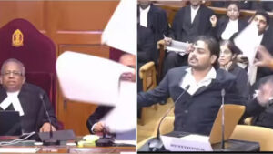 సుప్రీంకోర్టులో ఊహించని ఘటన.. జడ్జిలపైకి పేపర్లు విసిరి, దుర్భాషలాడిన పిటిషనర్..!