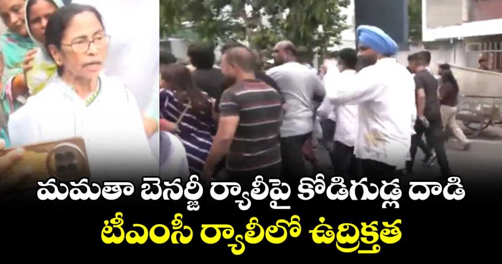 మమతా బెనర్జీ ర్యాలీపై కోడిగుడ్ల దాడి.. టీఎంసీ ర్యాలీలో ఉద్రిక్తత 