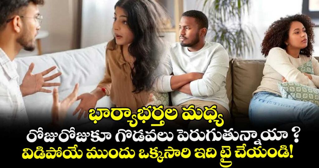భార్యాభర్తల మధ్య రోజురోజుకూ గొడవలు పెరుగుతున్నాయా ? విడిపోయే ముందు ఒక్కసారి ఇది ట్రై చేయండి!