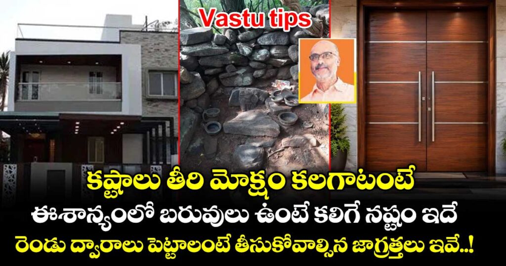 Vastu tips :  ఈశాన్యంలో బరువులు ఉంటే కలిగే నష్టం ఇదే.. రెండు ద్వారాలు పెట్టాలంటే తీసుకోవాల్సిన జాగ్రత్తలు ఇవే..!